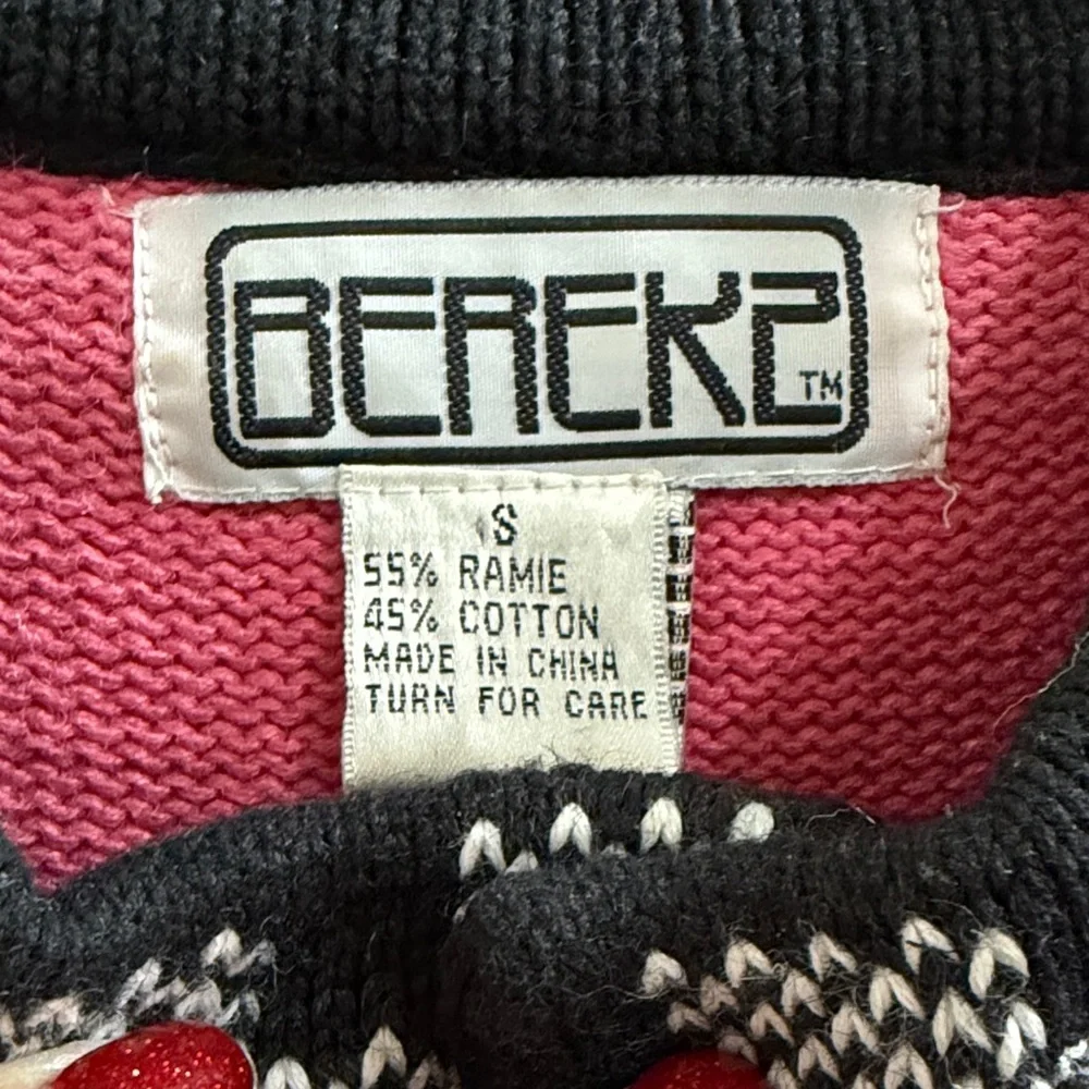 Berek2 Pink Cardigan with Checkered Trim - Picture 9 of 13